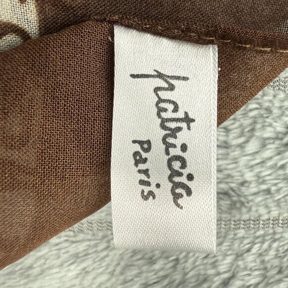 Patricia Paris Scarf Womens Brown Tan Eiffel Tower Paris Spell Out Print 70x17 - Picture 3 of 4